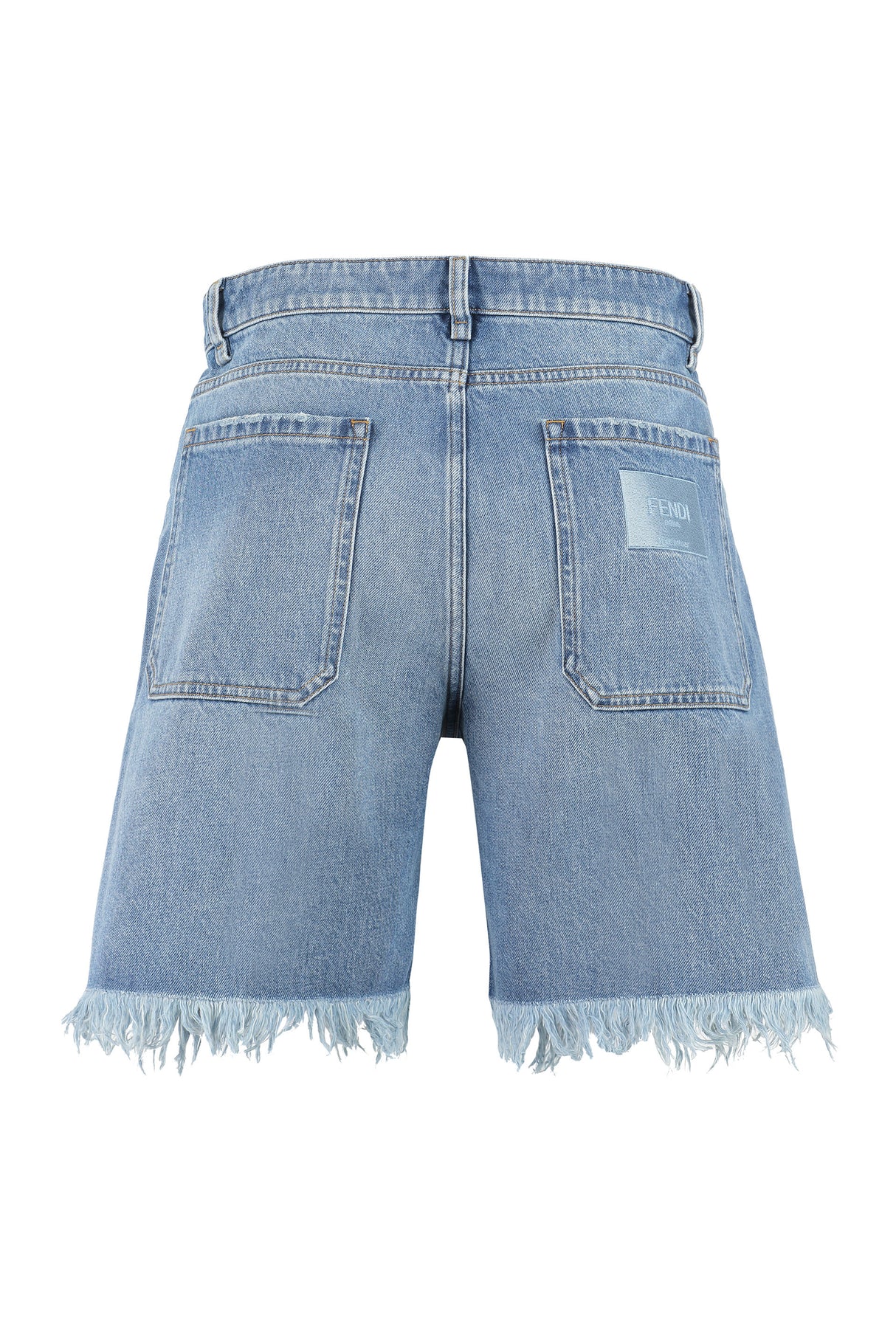 FENDI Navy Washed Short Pants for Men in SS24 Collection