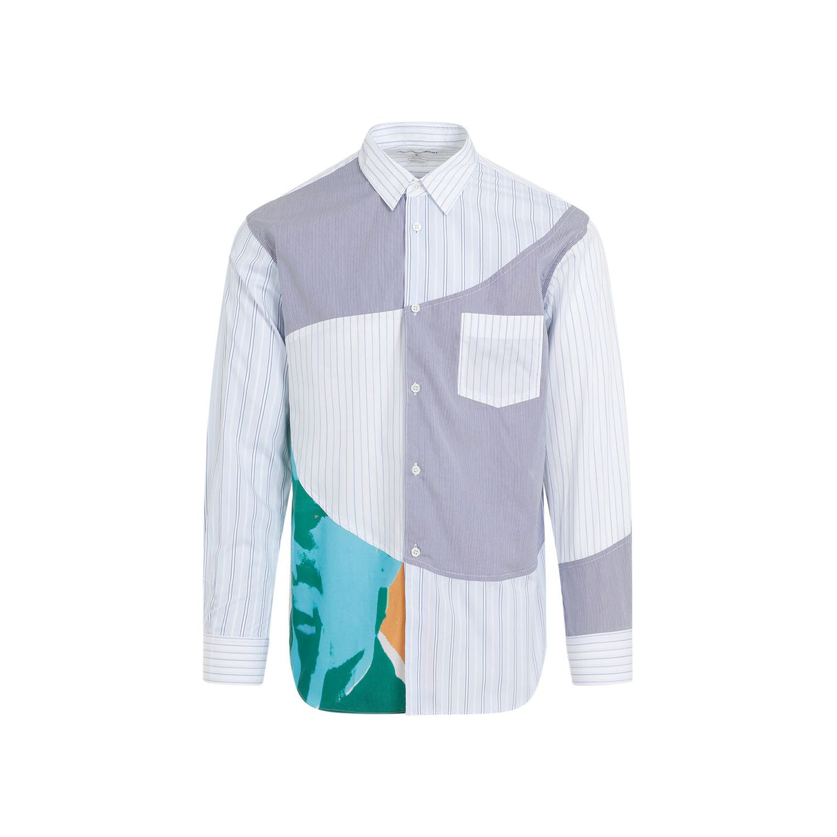 COMME DES GARÇONS SHIRT Navy Blue Cotton Poplin Shirt for Men - SS24 Collection