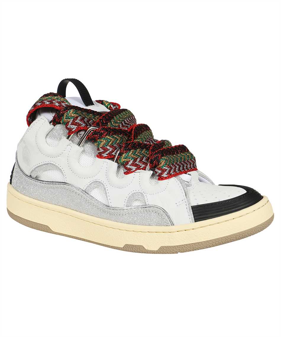 LANVIN Mens Low Top Sneakers with Oversized Fit and Leather Details