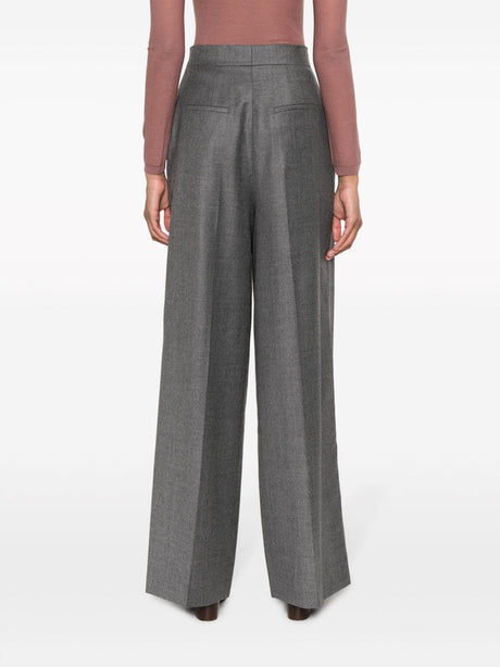 FENDI Elegant High-Waisted Gray Wool Pants for Women