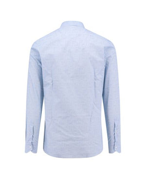 Effortless Chic Fendi FF Motif Polyester Long-Sleeved Shirt for Men