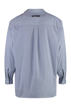 FENDI Navy Striped Cotton Short Sleeve Shirt for Men