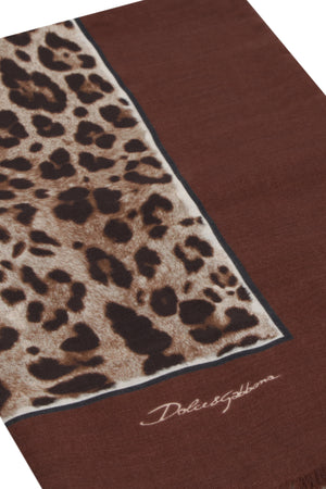 DOLCE & GABBANA Leopard Print Modal and Cashmere Blend Scarf - Size 135 x 200 CM
