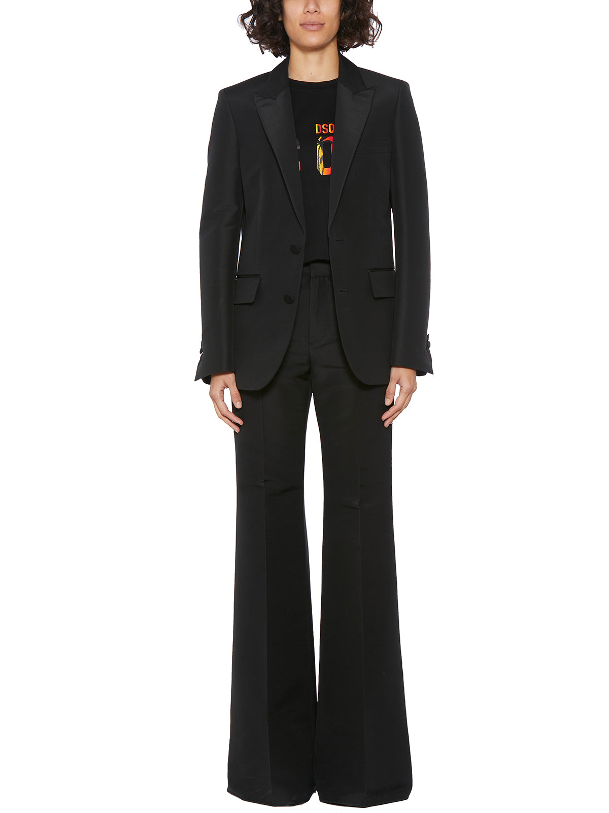 DSQUARED2 Elegant Black Wool Blend Dress for Women - SS23 Collection