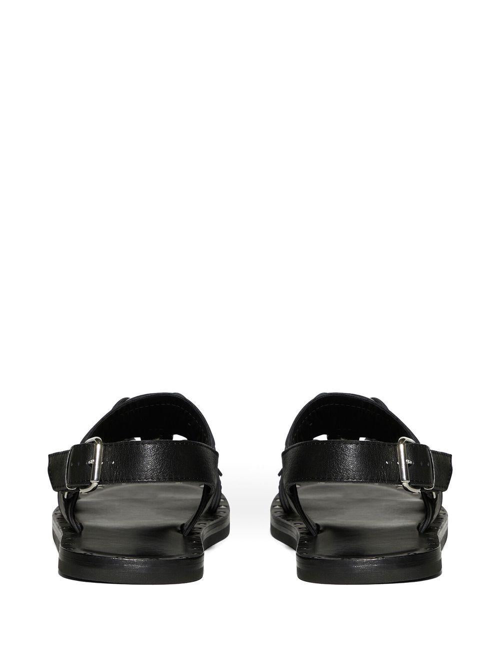 DSQUARED2 Black Men's DSquared Flat Sandals for SS23