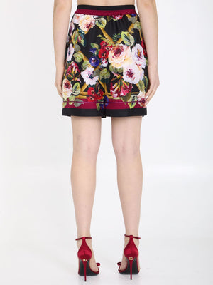 DOLCE & GABBANA Floral Print Silk Pajama Shorts for Women