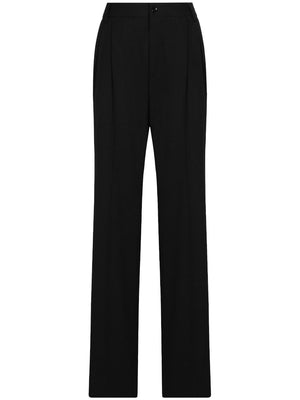 DOLCE & GABBANA High-Waisted Black Wool Trousers for Women