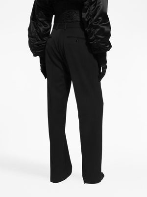 DOLCE & GABBANA High-Waisted Black Wool Trousers for Women