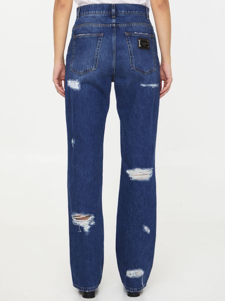 DOLCE & GABBANA Blue Cotton Jeans for Women FW23