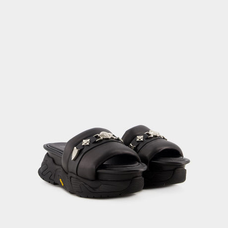 TOGA PULLA Stunning Black Leather Sandals for Women - FW23