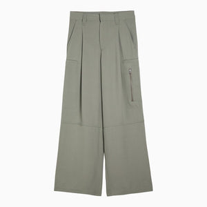 AMI PARIS Green Loose-Fitting Trousers for Women - SS24 Collection
