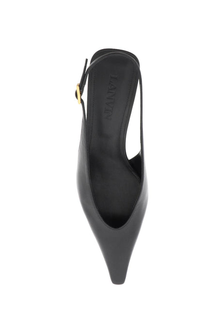LANVIN Sleek and Versatile Leather Slingback Flat for the Modern Woman