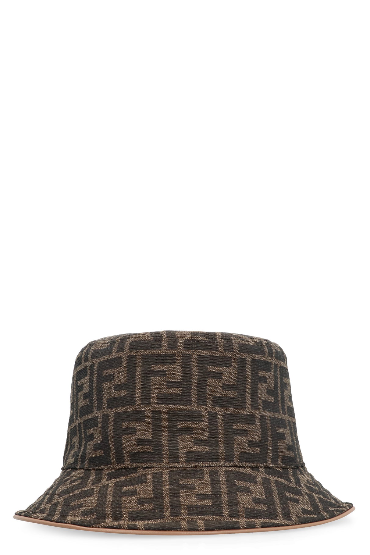 FENDI Brown All-Over Jacquard Logo Bucket Hat for Women - SS24 Collection