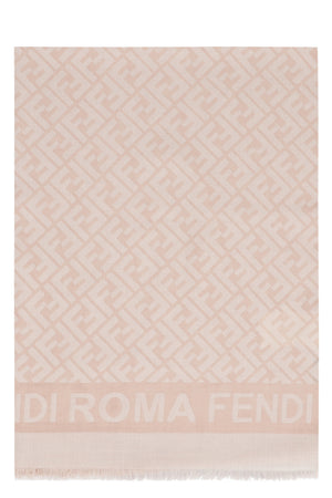FENDI Luxurious Pink Wool and Silk Scarf for Women