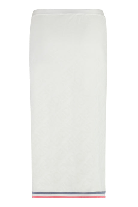 FENDI White Jacquard Knit Skirt for Women