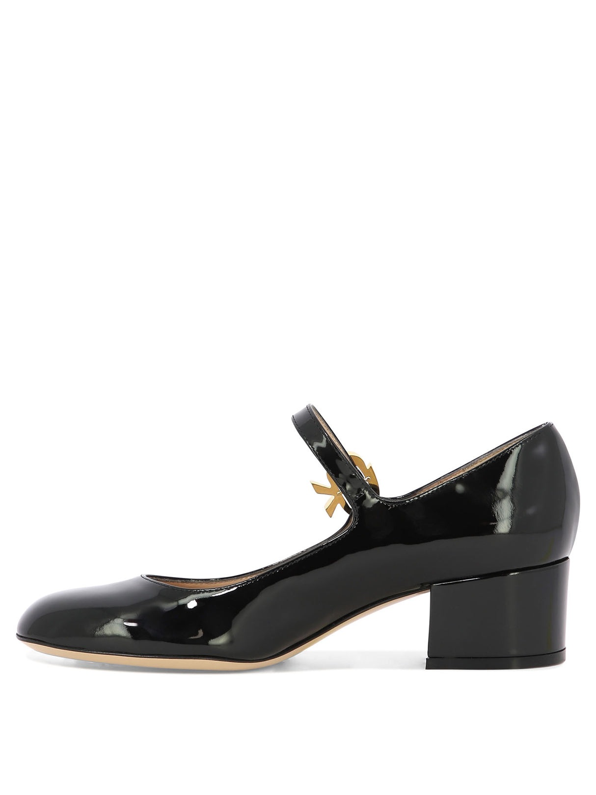 GIANVITO ROSSI Stylish Black Mary Janes with Ribbon Buckle and Block Heel