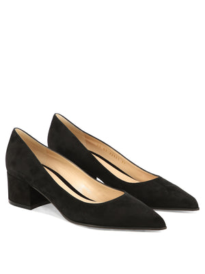 GIANVITO ROSSI Classic Black Leather Pointed-Toe Pumps for Women