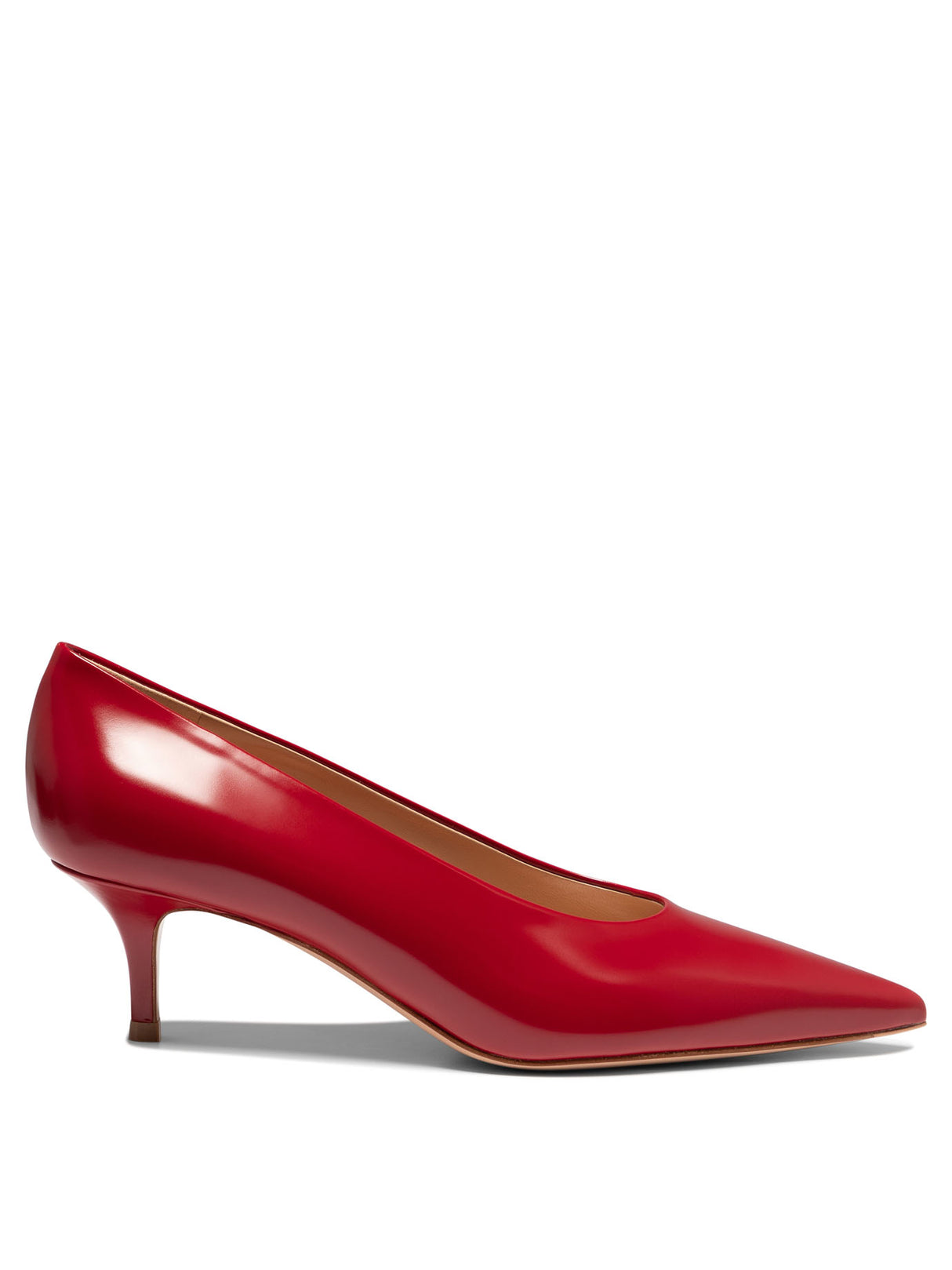 经典红色女士皮质高跟鞋 - FW24系列