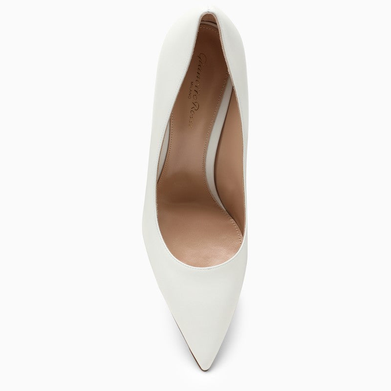 GIANVITO ROSSI White Leather Pointed Pumps for Women