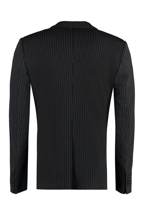 DOLCE & GABBANA Men's Black Double-Breasted Pin-Striped Jacket for FW23