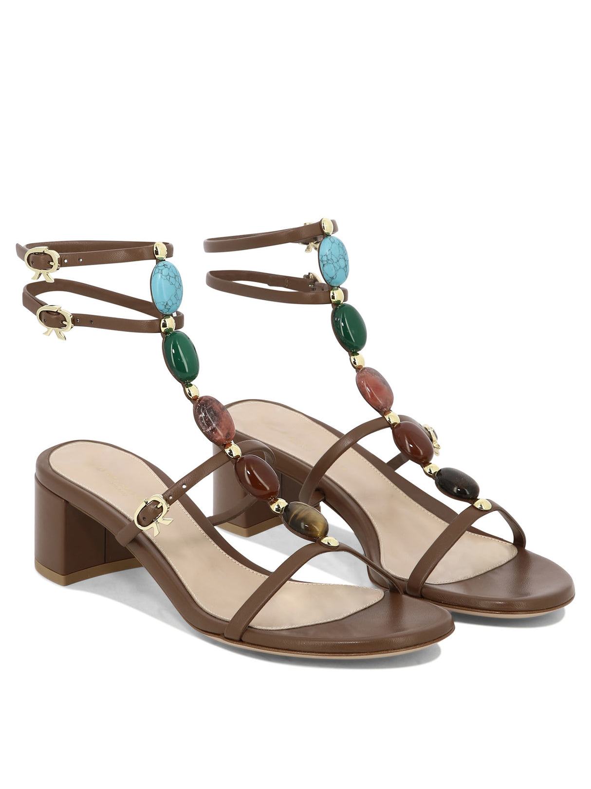 GIANVITO ROSSI Brown Leather Sandals for Women