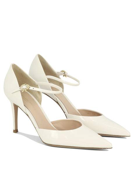GIANVITO ROSSI Sleek White Patent Leather Pumps for Women