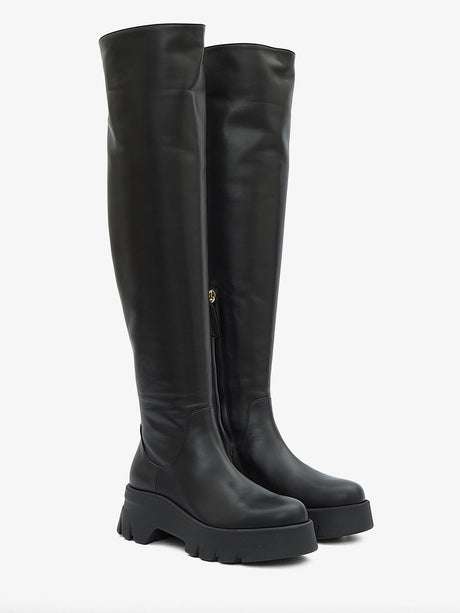GIANVITO ROSSI Black Leather Thigh-High Boots for Women - FW23 Collection