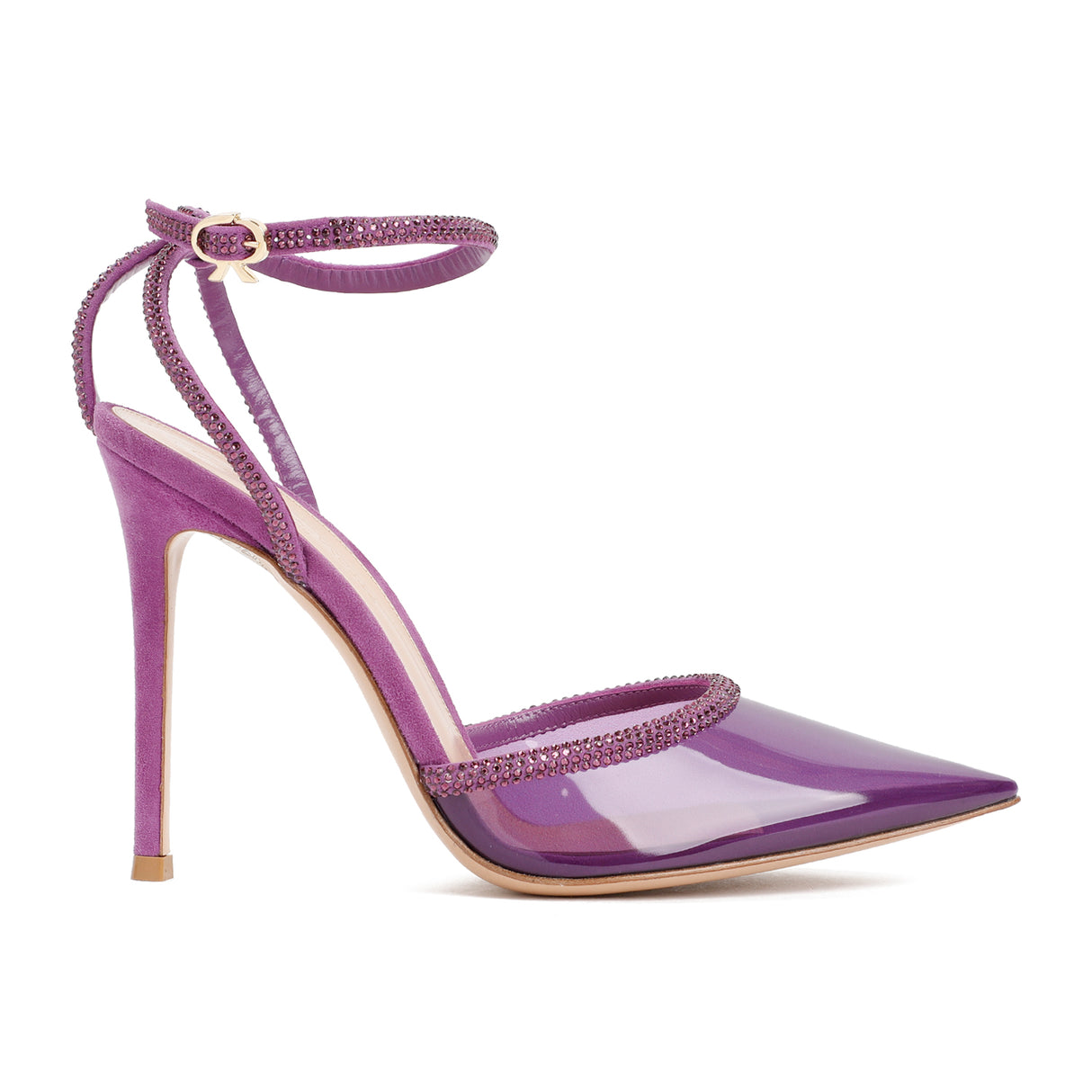 女士紫粉钻饰高跟凉鞋 - FW23系列