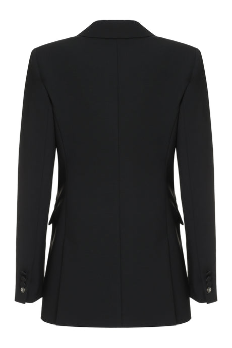 MAX MARA Elegant Black Single-Breasted Jacket with Logo Jacquard Lining