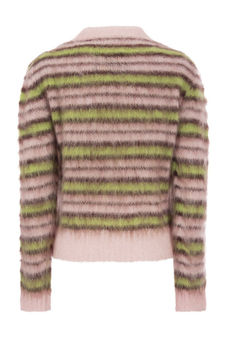 MARNI Striped Mohair and Wool Pullover for Women - FW23 Collection