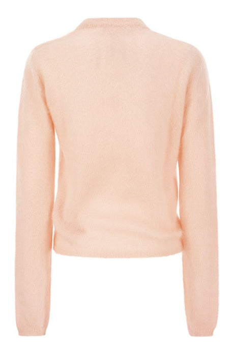 MARNI Pink Mohair and Wool Pullover for Women - FW23 Collection