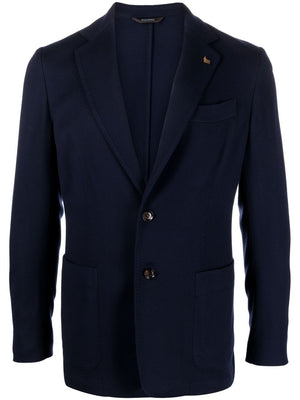 COLOMBO Navy Wool Single-Breasted Jacket for Men