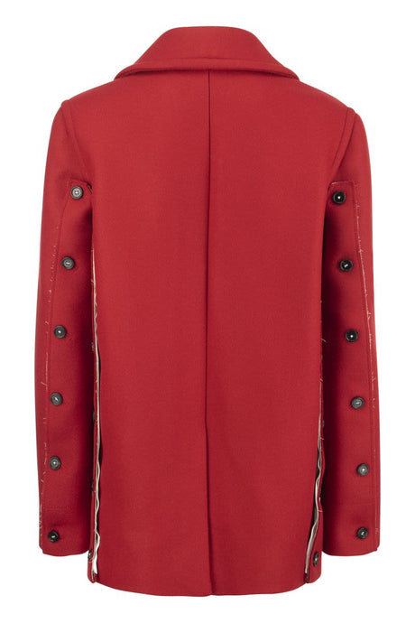 MARNI Red Double-Breasted Wool Jacket for Women - FW22