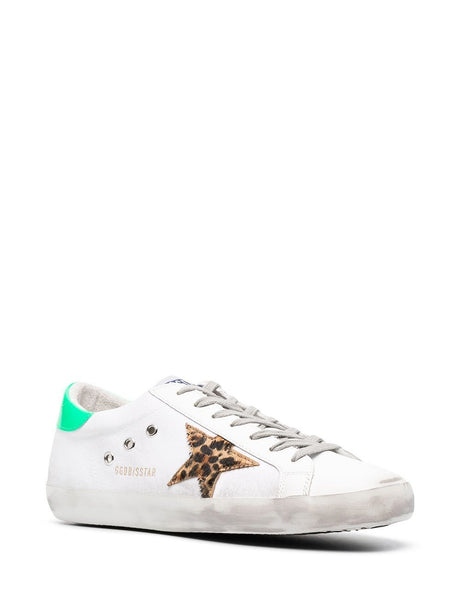 GOLDEN GOOSE White and Brown Leopard Sneakers for Men - SS23 Collection