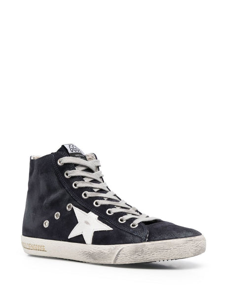 GOLDEN GOOSE Men's Blue Suede High Top Sneakers for SS23