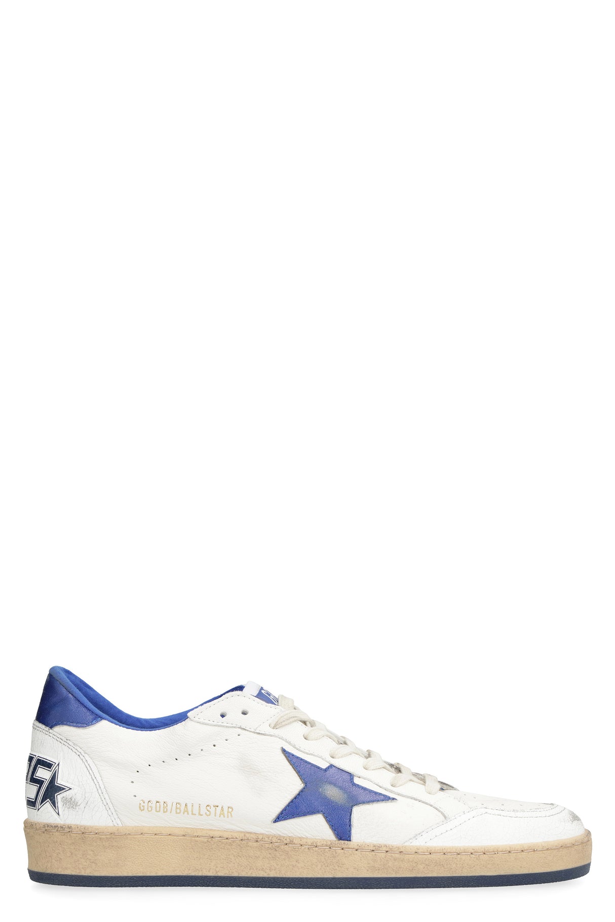 GOLDEN GOOSE White/Metallic Blue Sneaker by Deluxe Brand for Men - SS24 Collection