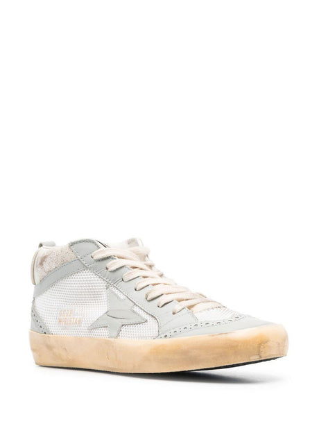 GOLDEN GOOSE Luxurious Mid Star Net Leather Sneakers for Women