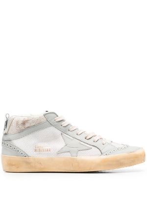 GOLDEN GOOSE Luxurious Mid Star Net Leather Sneakers for Women