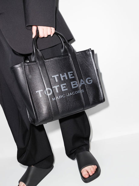 MARC JACOBS Women's Elegant Black Leather Medium Tote Handbag for Fall/Winter 2024