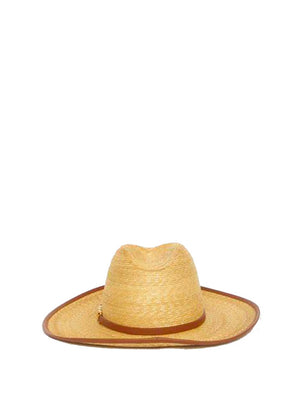 VALENTINO GARAVANI Vlogo Chain Straw Hat for Women - Beige