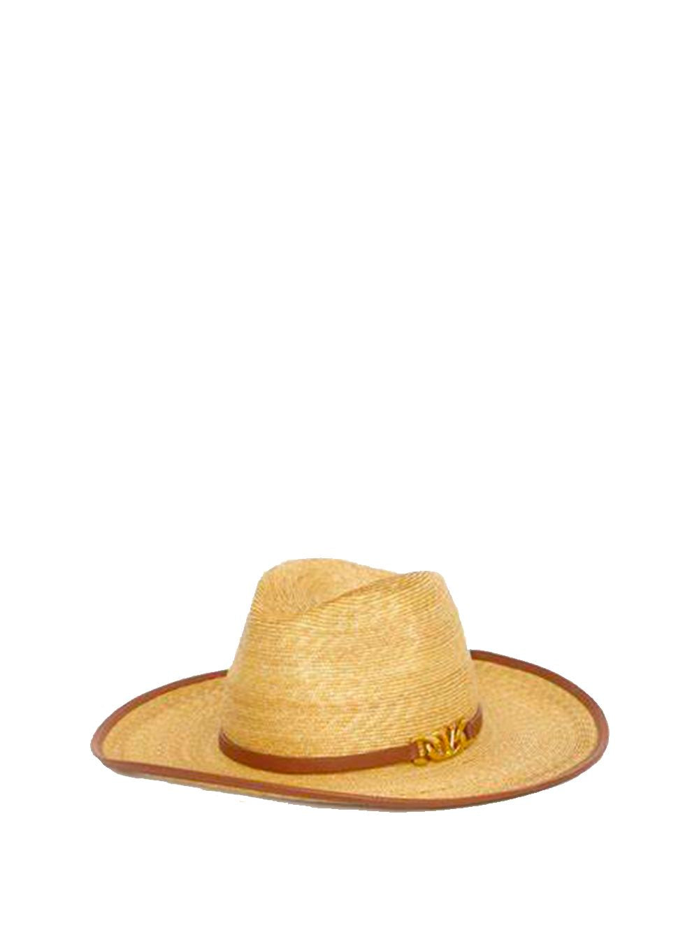 VALENTINO GARAVANI Vlogo Chain Straw Hat for Women - Beige