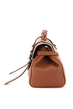 MULBERRY Mini Alexa Hammered Leather Handbag with Braided Handle and Gold-Tone Postman's Lock