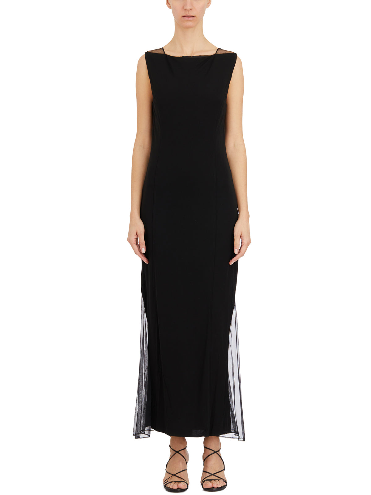 HELMUT LANG Black Viscose Long Dress for Women - SS24 Collection