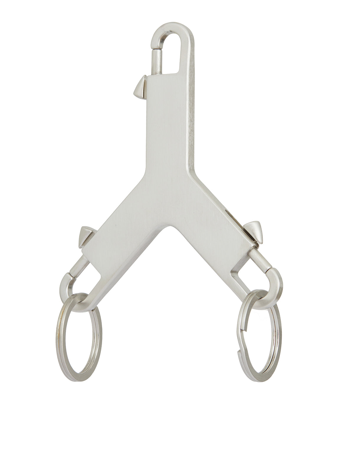 精致的银色钥匙链-3面扣环, 雕刻标志