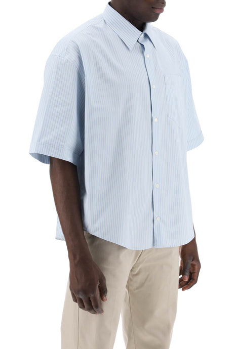 AMI PARIS Boxy Fit Cotton Shirt for Men in Nude & Neutrals - SS24 Collection