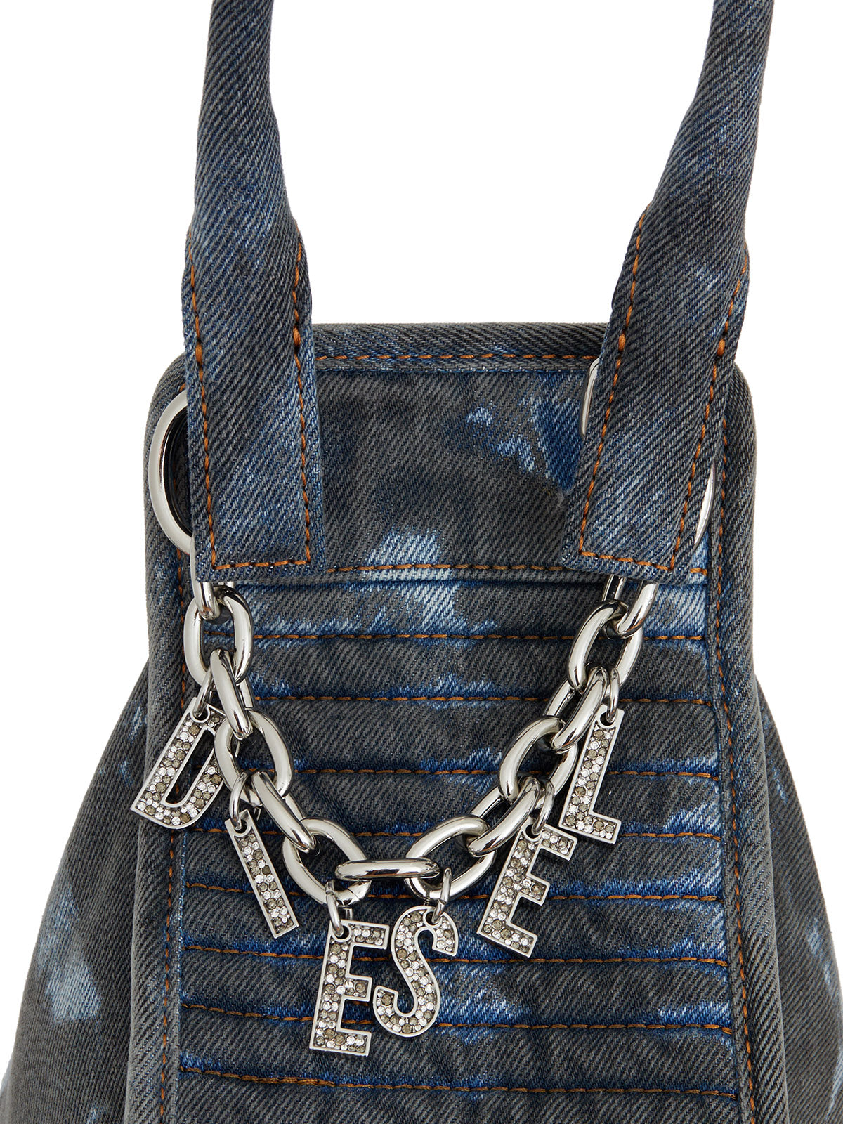 DIESEL Navy Blue Leather Shoulder Bag for Women