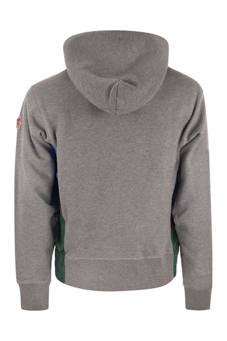MONCLER GRENOBLE Grey Logo-Printed Hoodie for Men - FW23 Collection