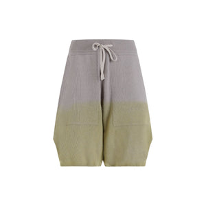 MONCLER RICK OWENS Green Cashmere Shorts for Women, SS24 Collection