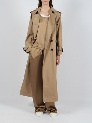 女式棕色棉质风衣 - SS24季节外衣服
