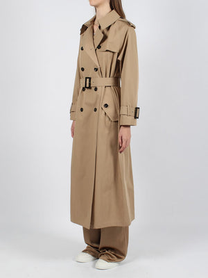 女式棕色棉质风衣 - SS24季节外衣服